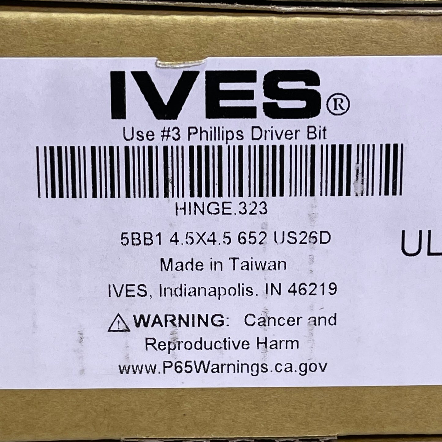 IVES (3 PACK) Full Mortise 5-Knuckle Hinge 4.5" x 4.5" Satin Chrome HINGE.323