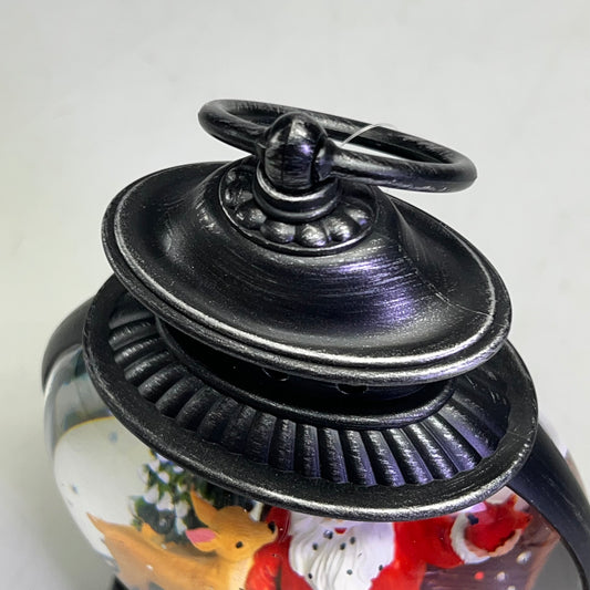 RAZZ IMPORTS Santa Bench Lightened Water Lantern 8" 4540504