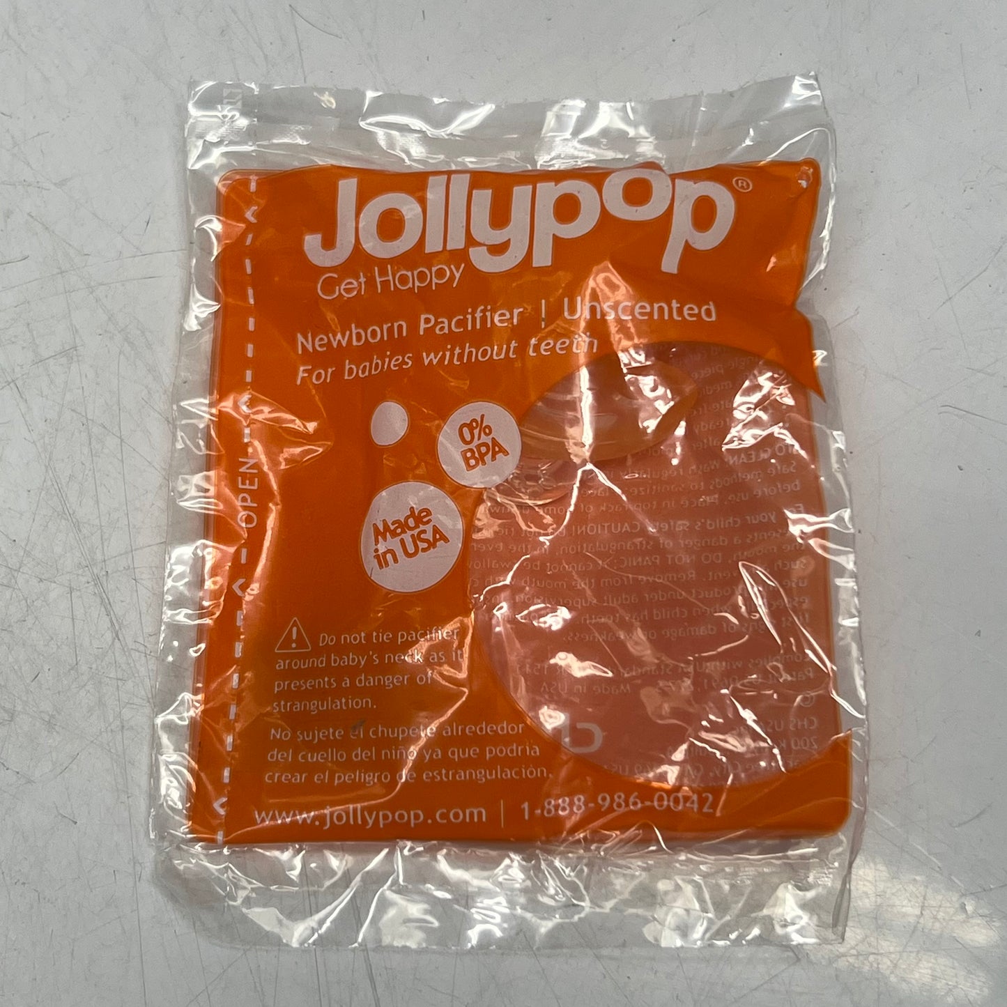 JOLLYPOP (5 PACK) Pacifier for Babies Without Teeth 0-3 Months Clear JP1303