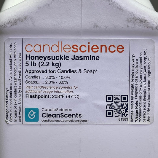 CANDLESCIENCE Honeysuckle Jasmine Fragrance Oil For Candles & Soaps 80 oz 81383