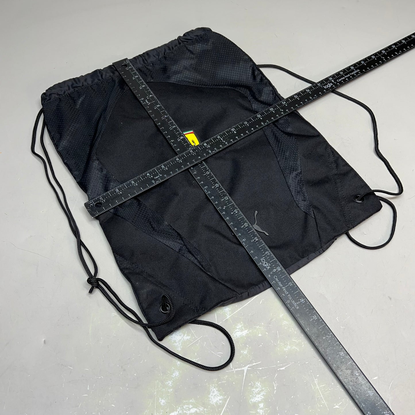PUMA Ferrari Drawstring Closure Bag 100% Nylon 18"x14" Black (Pre-Owned)