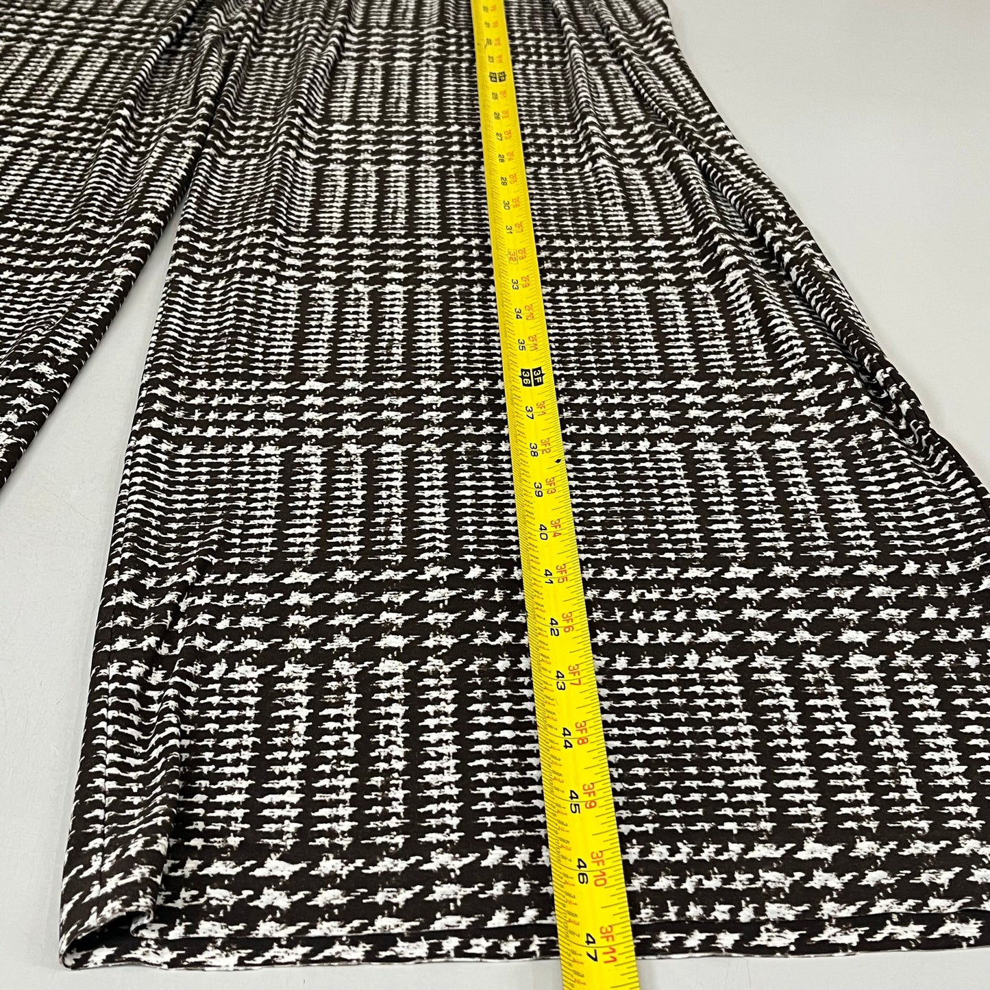 NORMA KAMALI High Waist Pleat Pant Women's Sz M/34 Chocolate Glenn Plaid Tweed