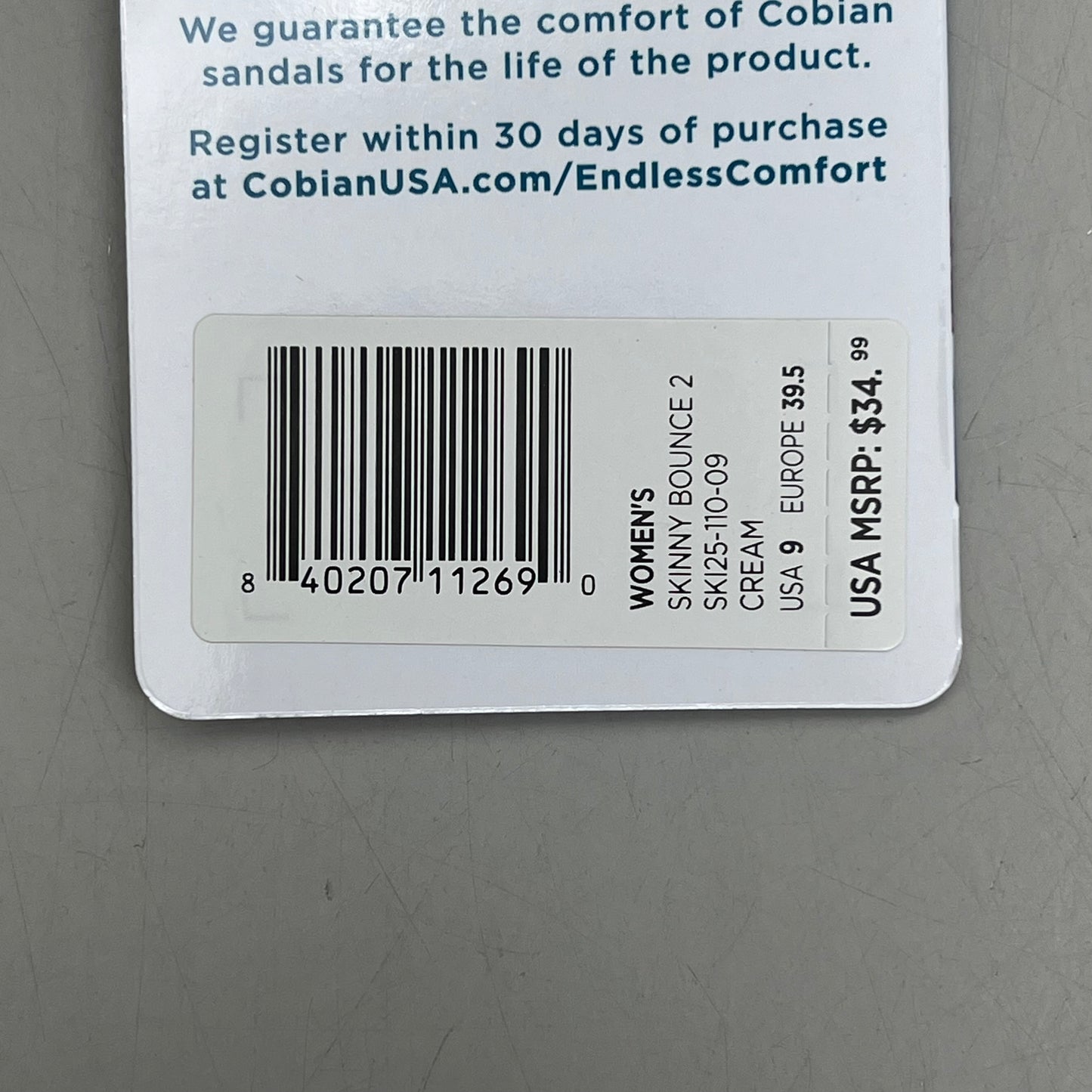 COBIAN Skinny Bounce Comfortable Synthetic Strap Women's Sz 9 White SKI25-110-09