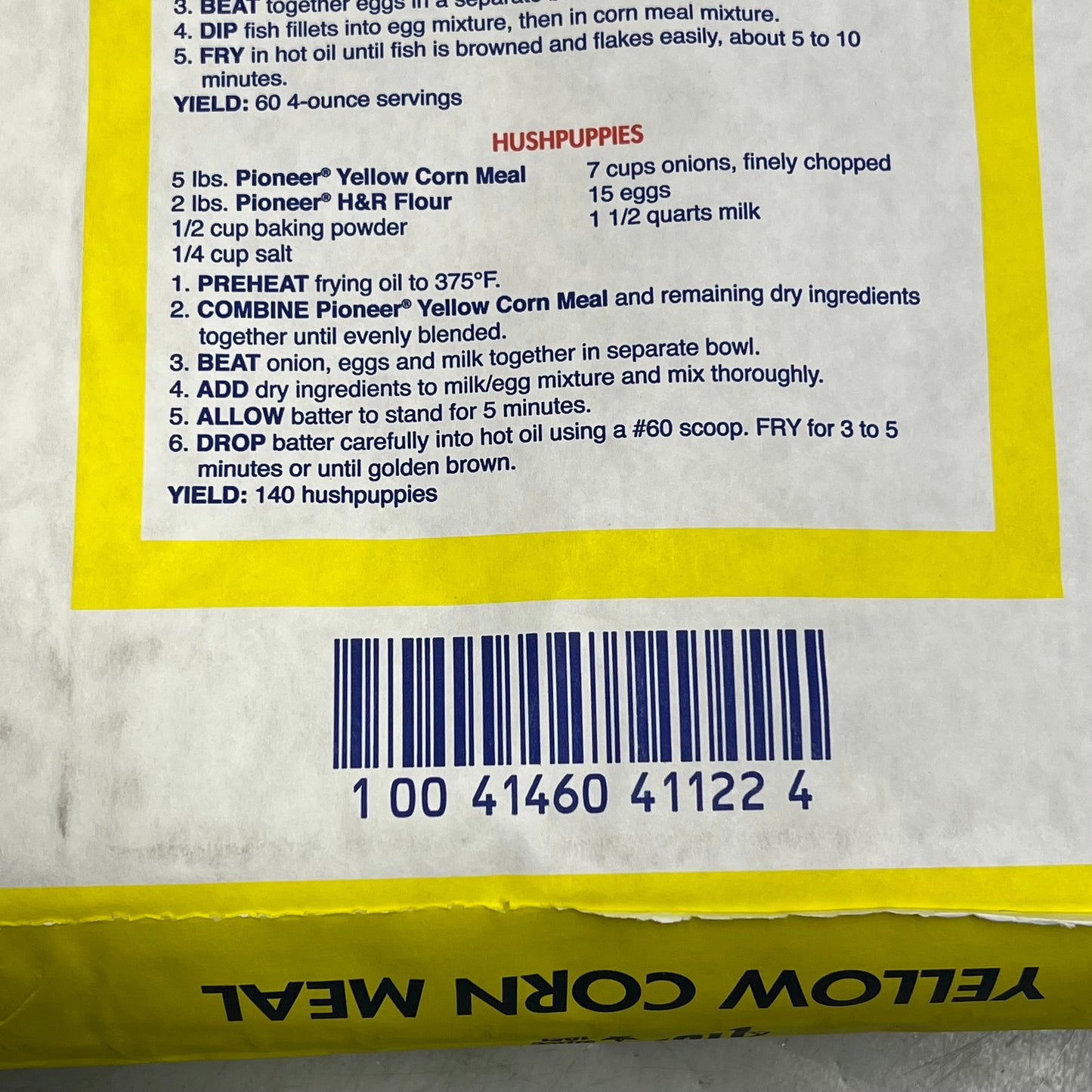 ZA@ PIONEER Enriched Yellow Corn Meal Ingredient 25 lb Bag Yellow F