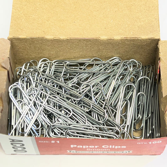 ACCO (1000 Pcs) Paper Clips Smooth #1