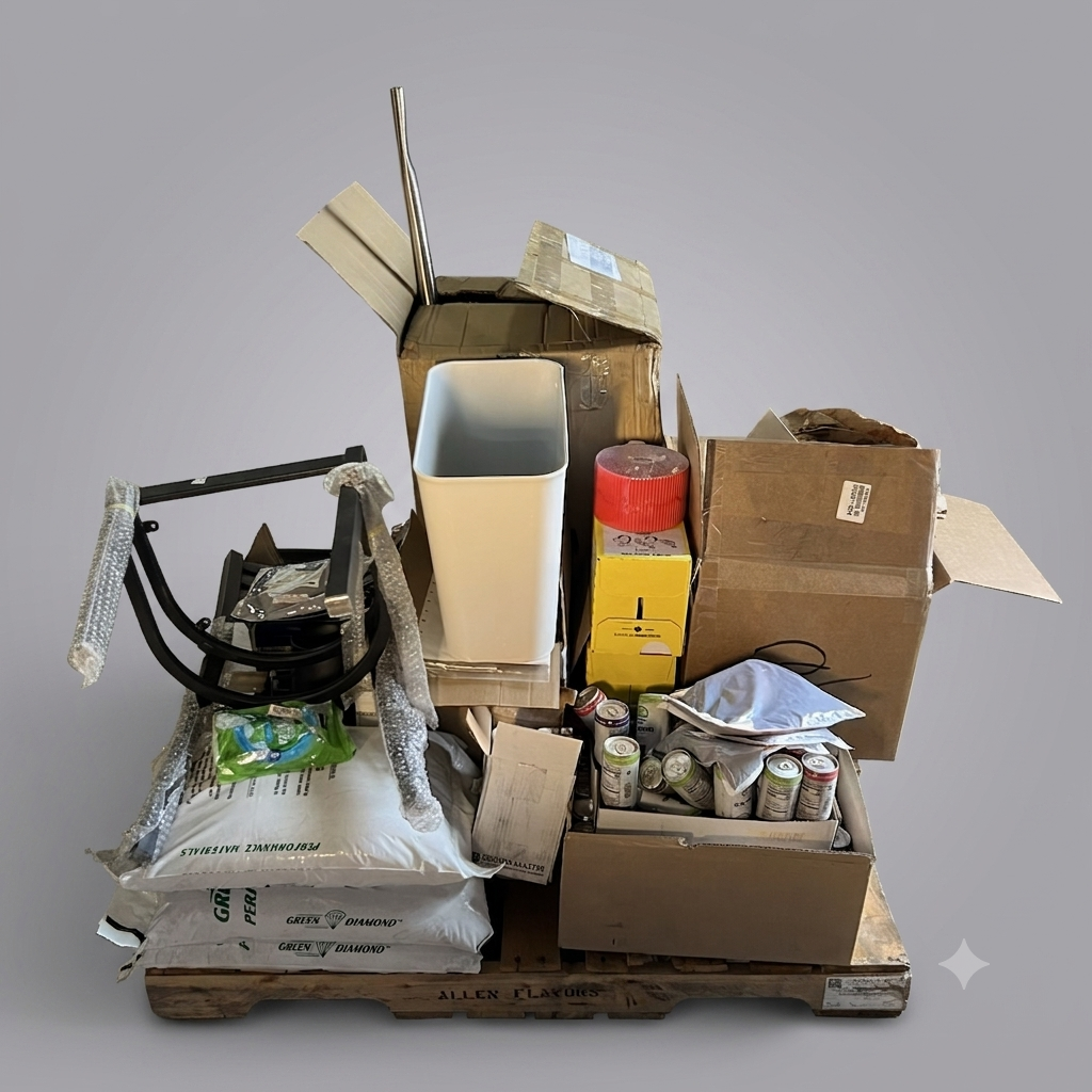 ZA@ Pallet of MIXED Chair, Food, Drink, Mayonnaise, Can, Foam, Etc... (AS-IS)
