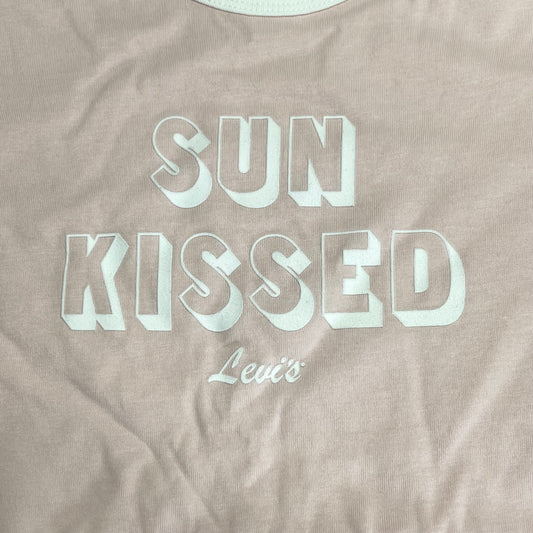 LEVIS Graphic Logo "Sun Kissed" Tee Shirt Women's Sz M Light Pink 005H20005