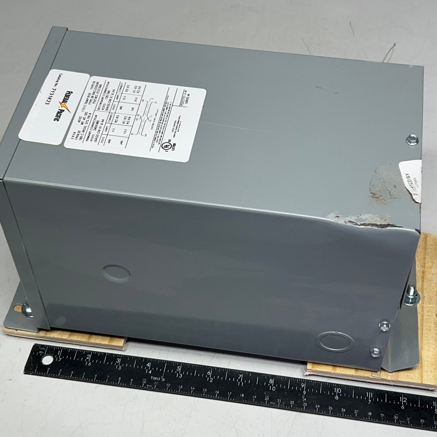 FEDERAL PACIFIC Transformer Non Ventilated 240/480V Input, 120/240 Output 3000VA/3 Kva Load Rating P2XCF21-3-N