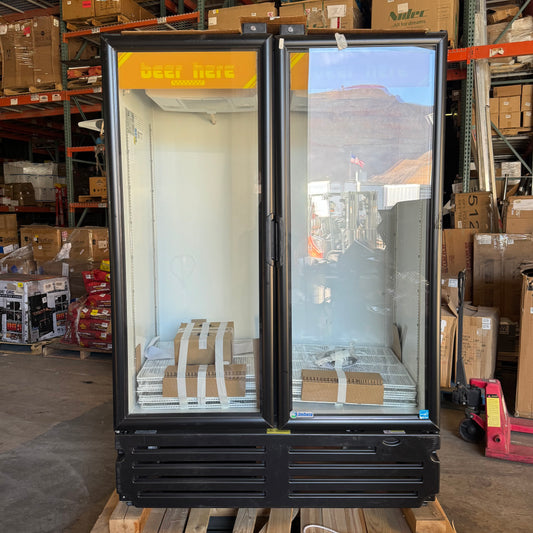 IMBERA Commercial Glass Door Refrigerator 115V R290 - Yellow VRD43