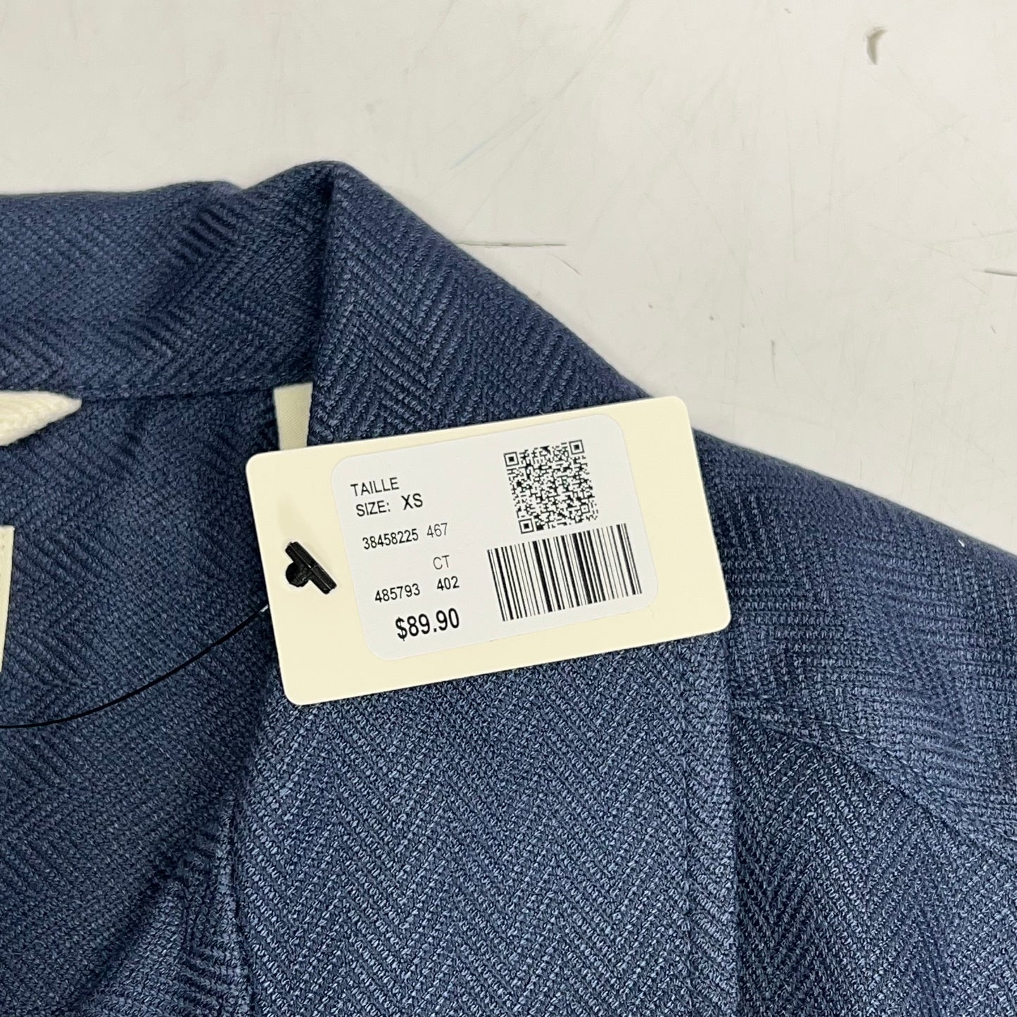 RW & CO Short-sleeve Herringbone Shirt W/ Camp Collar Men's Sz XS Blue 485793