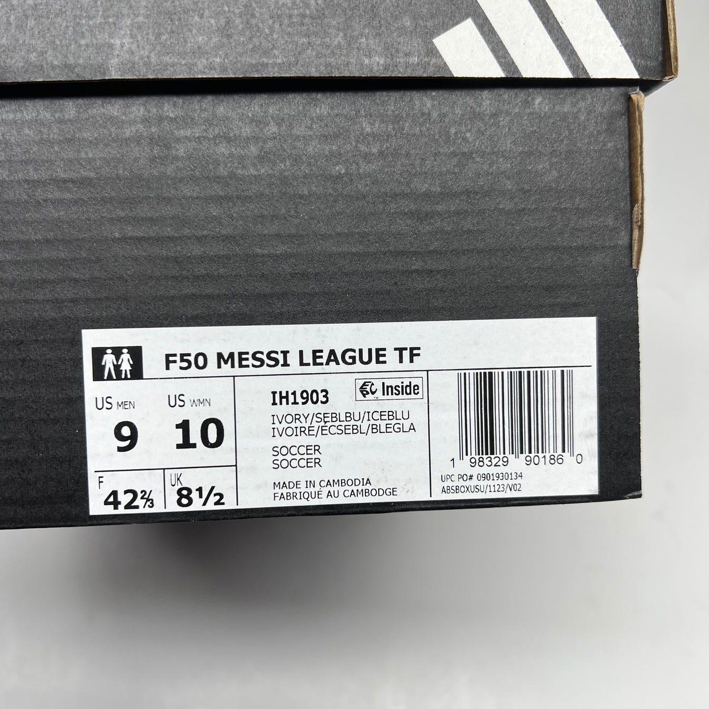 ADIDAS F50 Messi League Turf Soccer Cleats Men's Sz 9 Ivory/Blue/Ice Blue