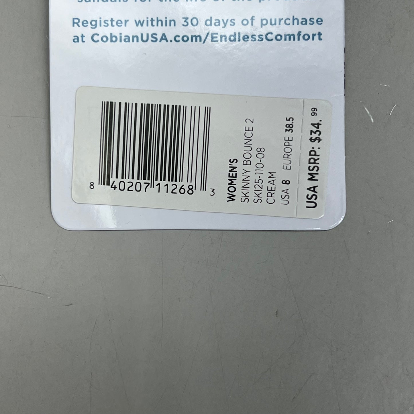 COBIAN Skinny Bounce Comfortable Synthetic Strap Women's Sz 8 White SKI25-110-08