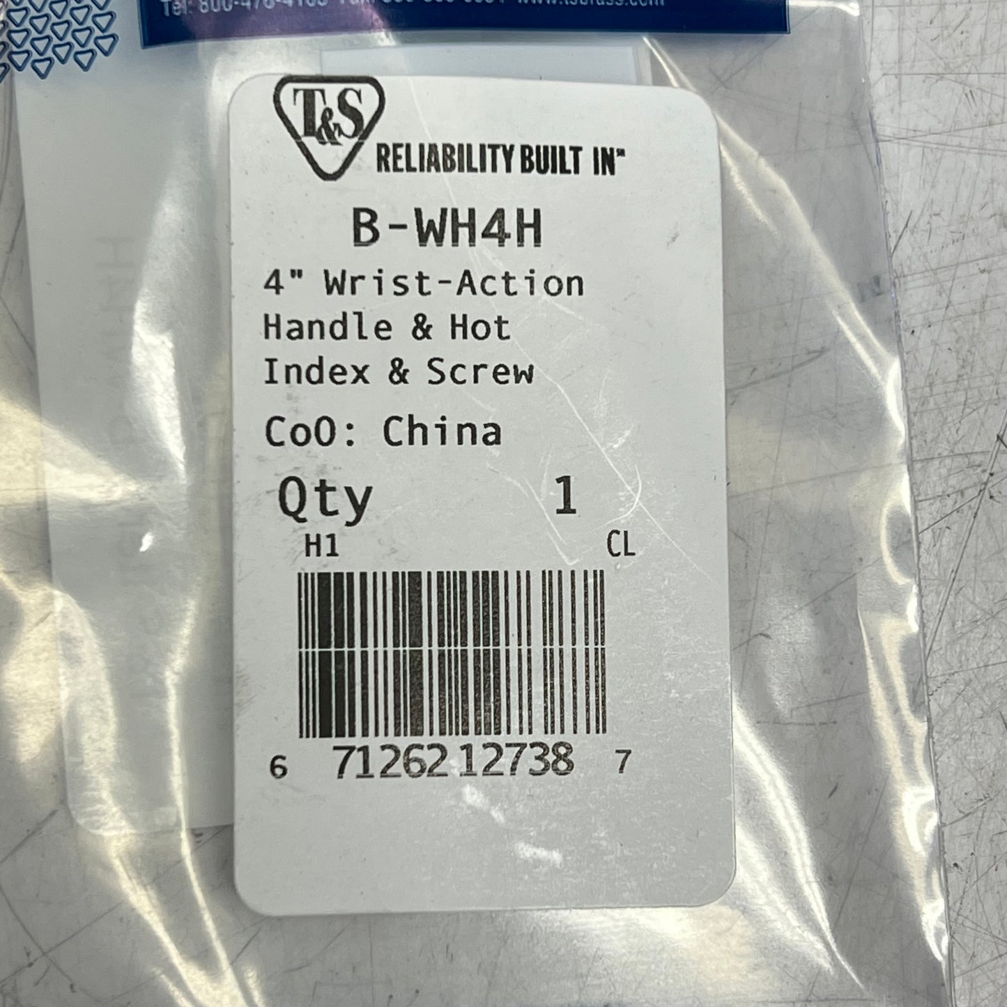 T & S Reliability Built In Wrist Action Handle & Hot Index W/ Hardware B-WH4H