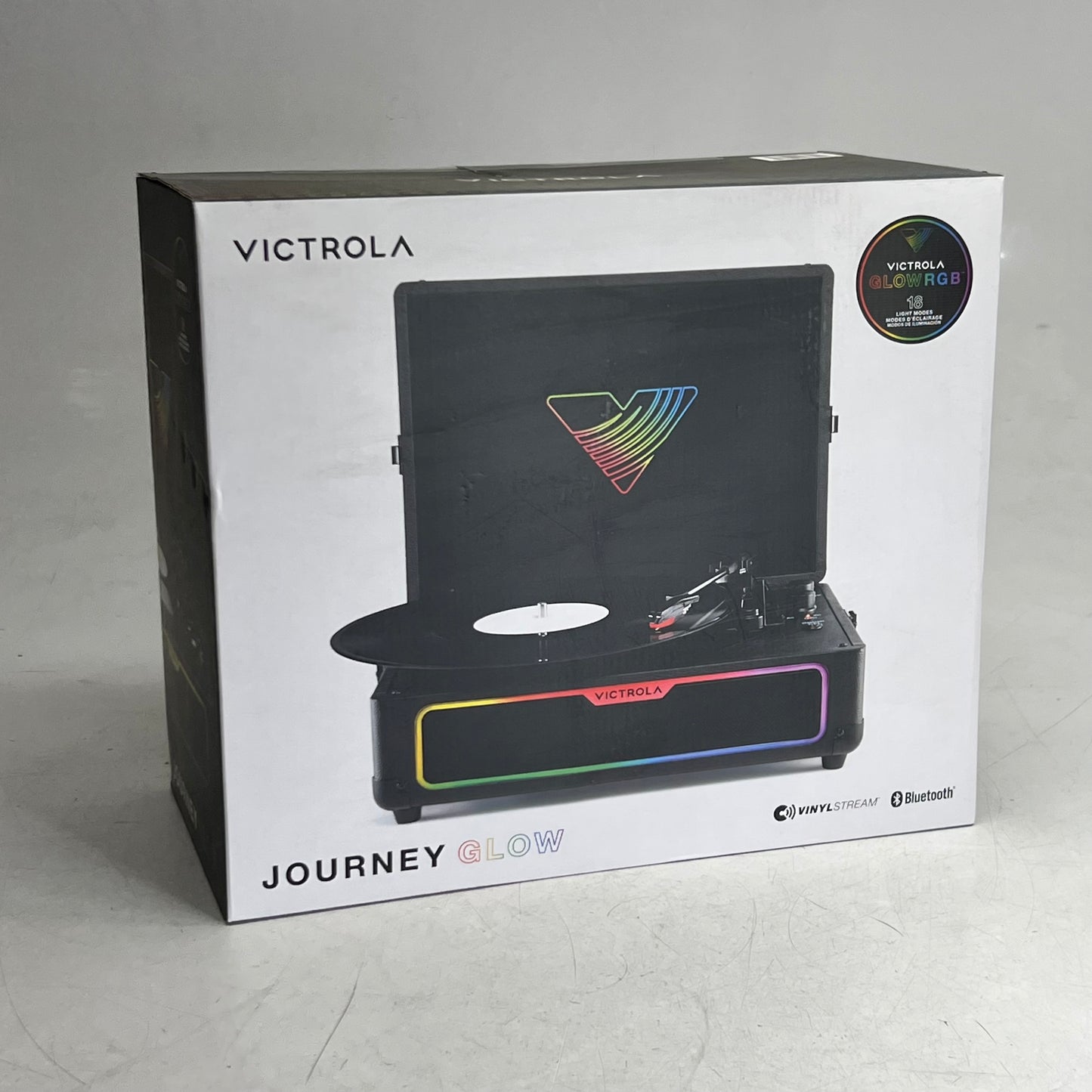 ZA@ VICTROLA Journey Glow Illuminated Suitcase Record Player, Black GK251402591 E