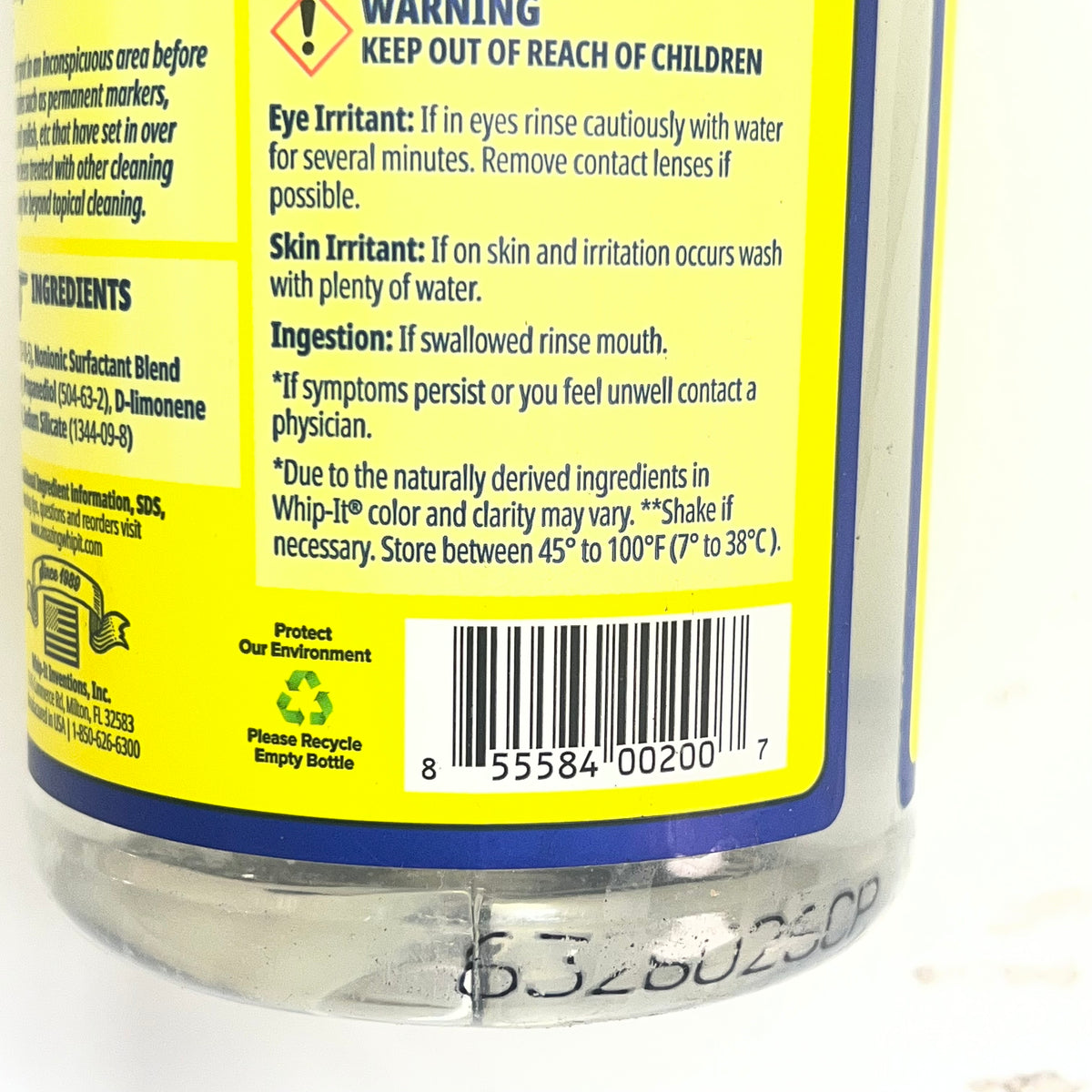 ZA@ WHIP-IT (3 PACK) Pro Strength Professional Plant Derived Stain Remover & Cleaner 32 fl oz (As-Is) Distressed Bottles