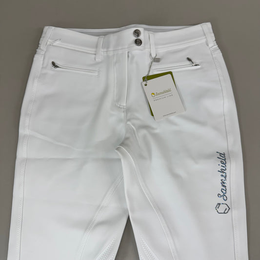 SAMSHIELD Adele Premium Equestrian Pants Women's Sz US 26, UK 8, FR 36 White Cosmic Nights