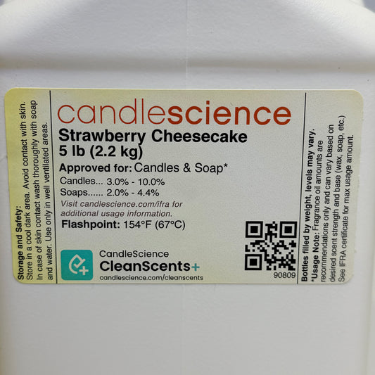 CANDLESCIENCE Strawberry Cheesecake Fragrance Oil - Candles and Soap 5lb