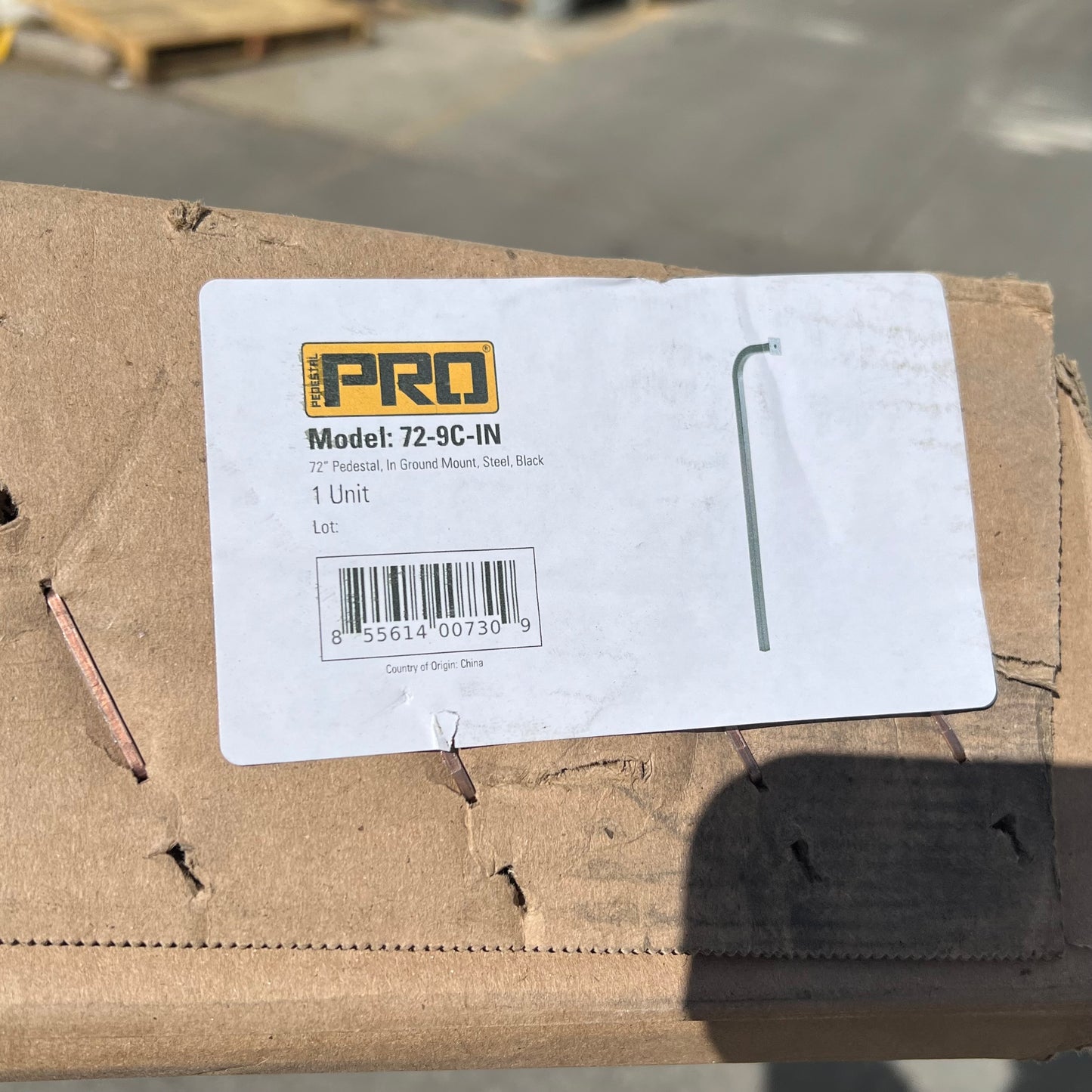 PEDESTAL PRO In-ground Gooseneck Pedestal for Semi Trucks 72" Black 72-9C-IN