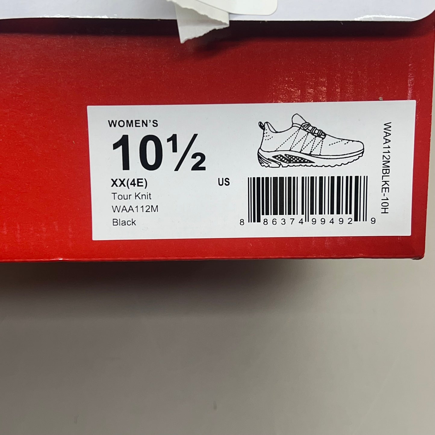 PROPET Tour Knit Sneaker Cushion Insole Women's Sz 10.5 XX (4E) Black WAA112M