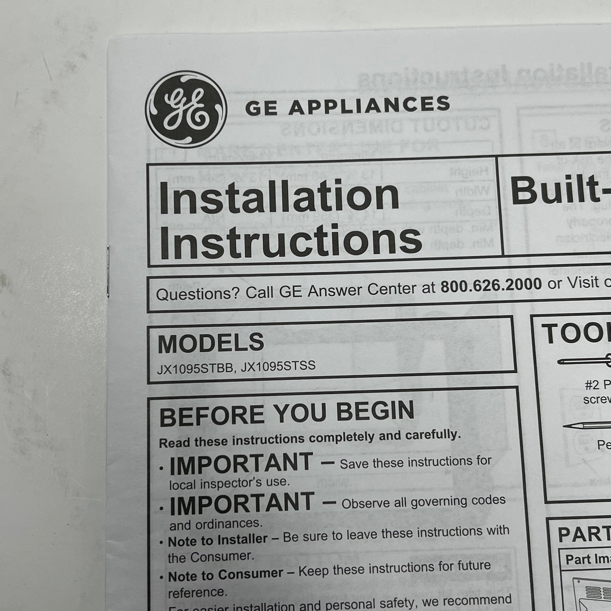 GE APPLIANCES Premium Microwave Trim Kit 0.9 Cu. Ft. Black Stainless JX1095STBB