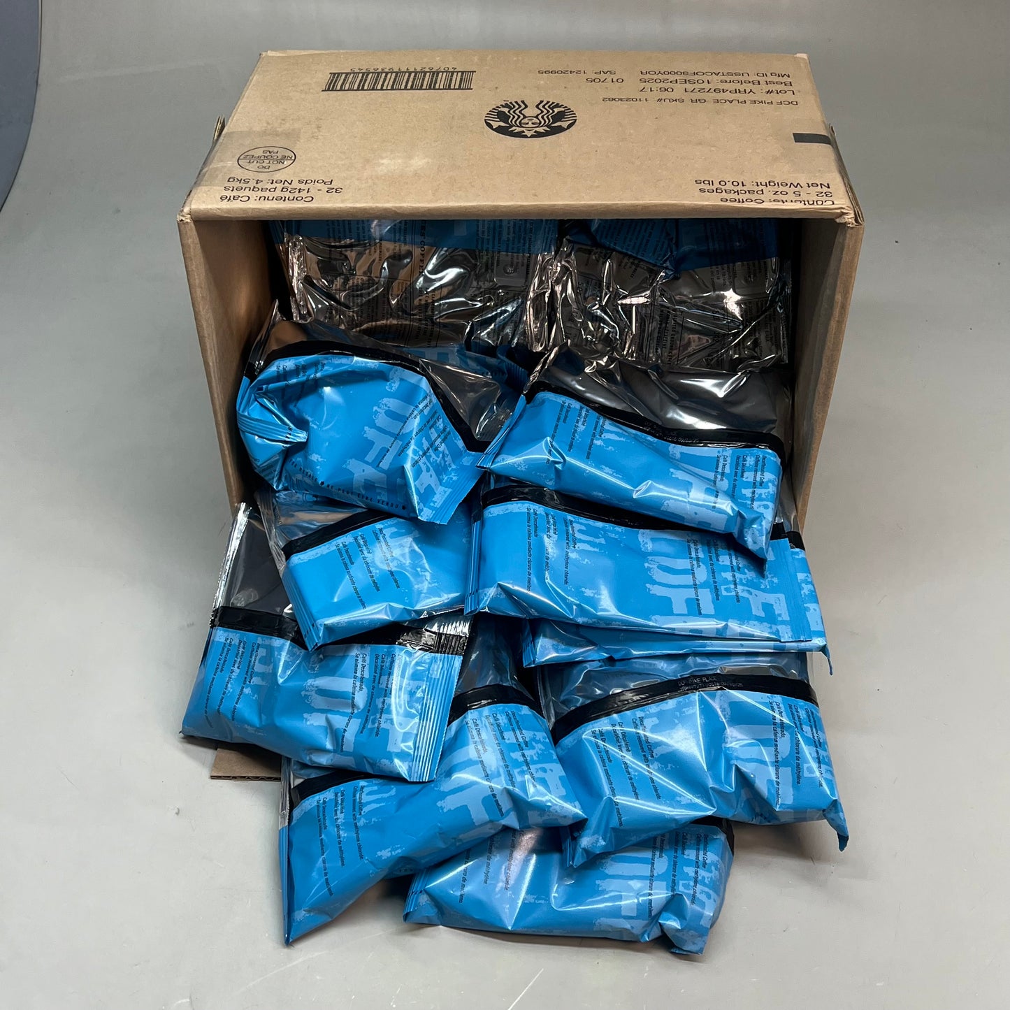 STARBUCKS (32 PACK, 5 oz EACH) Decaffeinated Pike Place Roast Ground Coffee 09/25