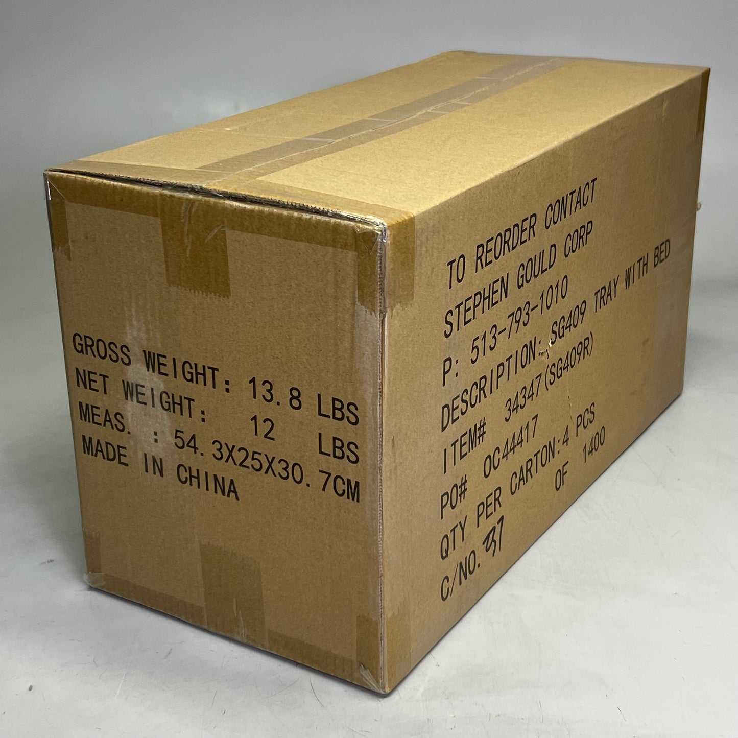 STEPHEN GOULD CORP (4 PACK) Slim Line Double Pushers Tray With Bed Black SG409