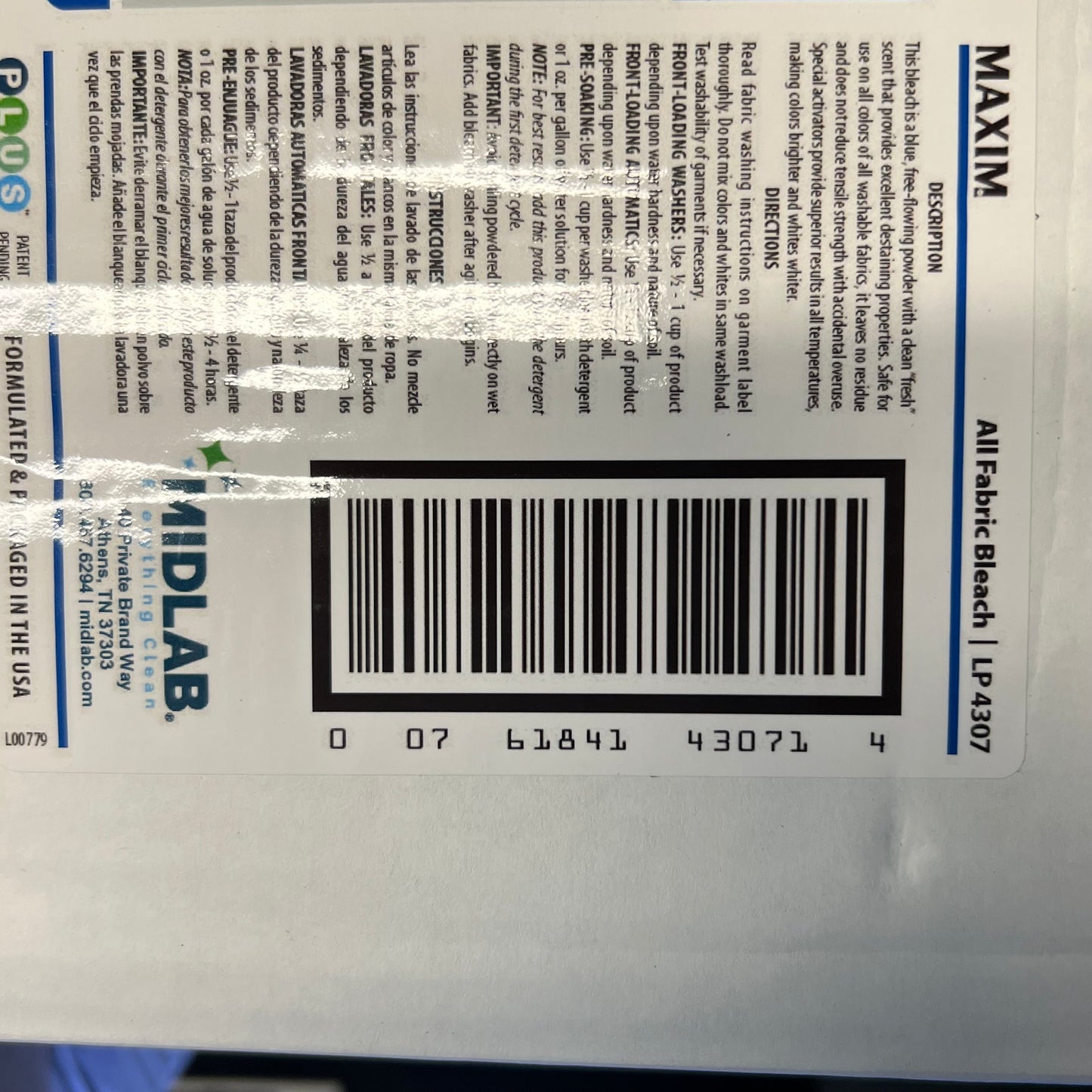 MAXIM All Fabric Bleach 50 Lbs LP4307