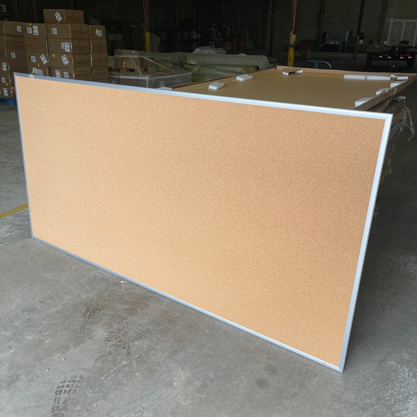 QUARTET Cork Bulletin Board 48" H x 96" w/ Aluminum Frame 2308 As-Is
