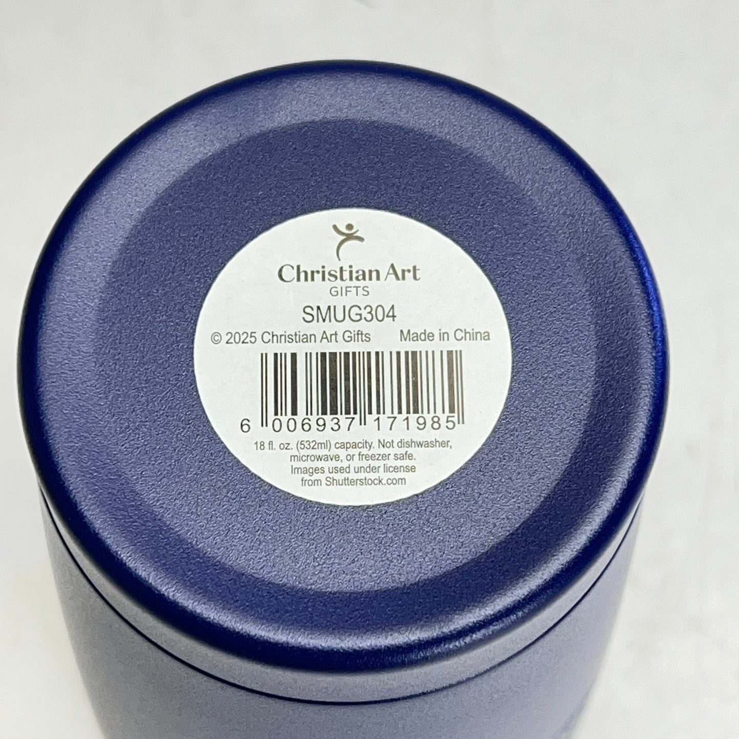 CHRISTIAN ART GIFTS Joshua 1:9 Stainless Steel Travel Tumbler 18 Oz Navy Blue