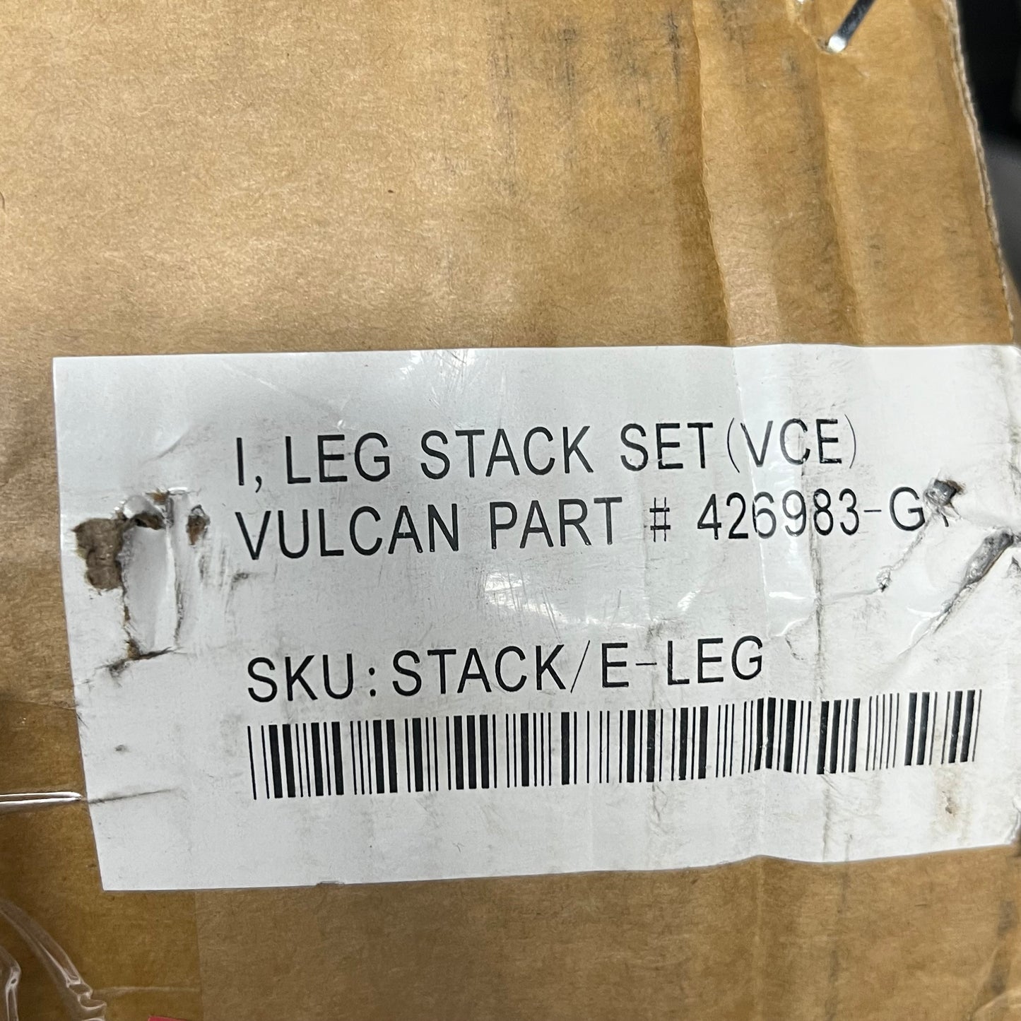 VULCAN SS Stack Kit for Commercial Ovens Leg Assy Silver 426983-G1 (Used)