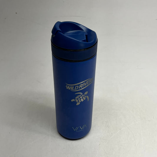 ZA@ VIVA Recharge Portable French Press W/ Smart Brewer on the Go W/ Company Logo 15.5 oz Blue