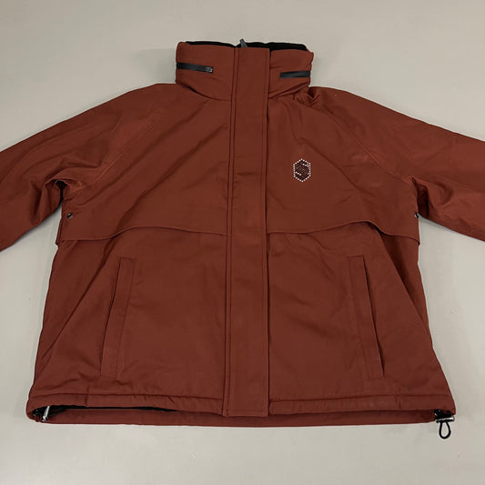 SAMSHIELD Lina Equestrian Winter Rain Coat Waterproof Women's Sz S Chestnut