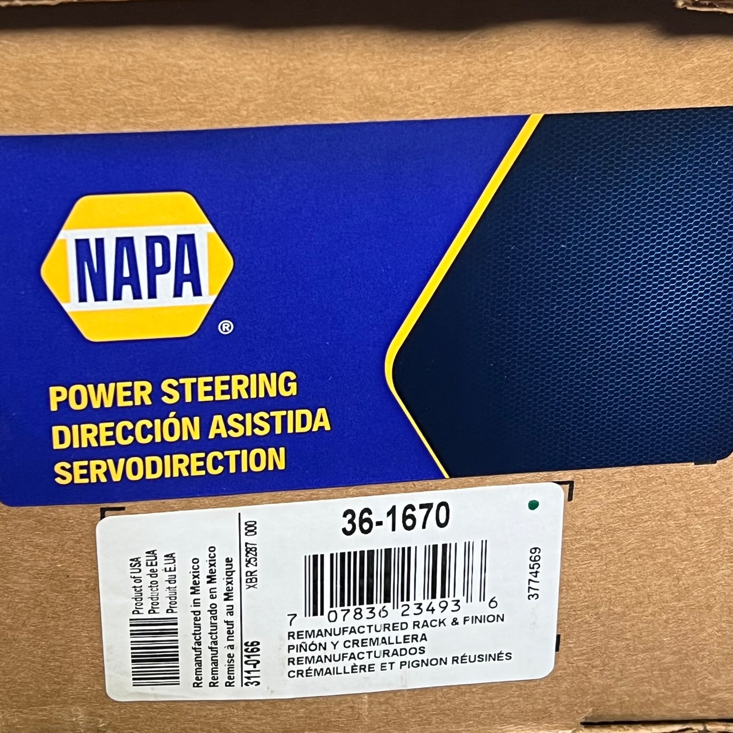 NAPA Remanufactured Power Steering Rack & Pinion For Toyota Vehicles 361670