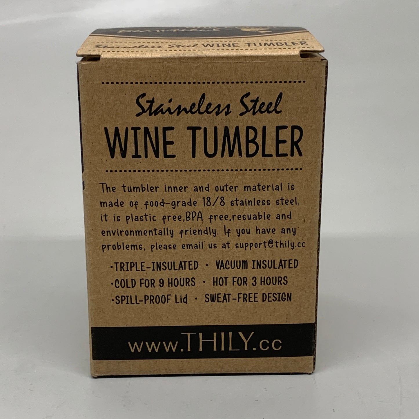 Z@ THILY Wine Tumbler Blue Marble 304 Food Grade 18/8 Stainless Steel Triple Insulation
