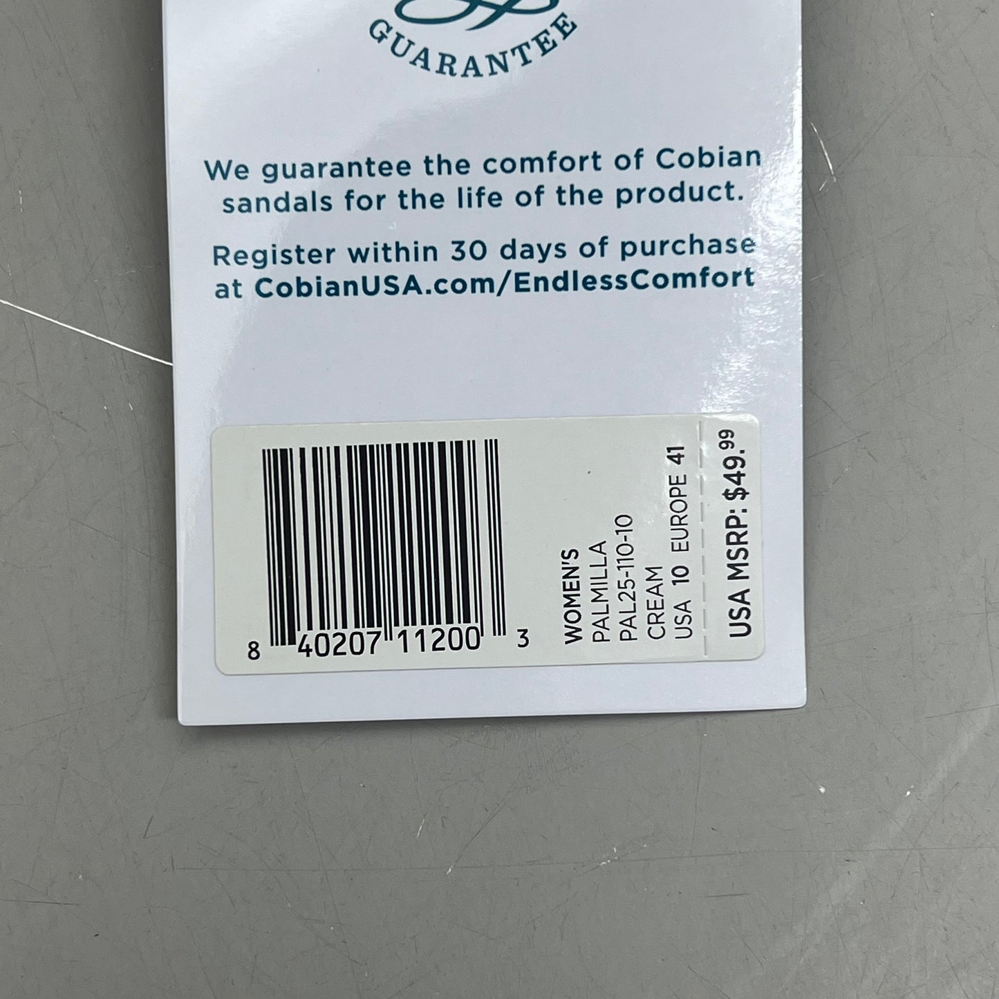 COBIAN Palmilla Braided Synthetic Leather Strap Women's Sz 10 EU 41 Cream PAL25-110-10