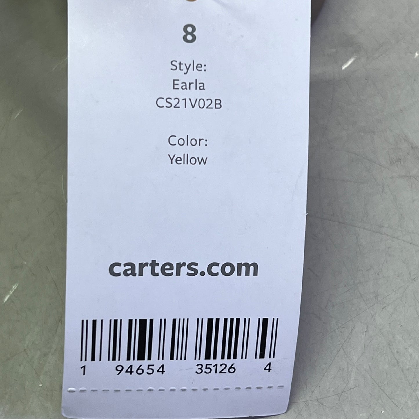 CARTER'S Earla Knot Toddler Sandal Shoe Girl's Sz 8 Yellow CS21V02B