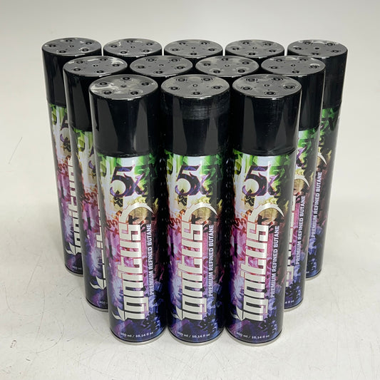IGNITUS (12 PACK) 5x Premium Refined Butane Refills for Lighters 10.14 fl oz