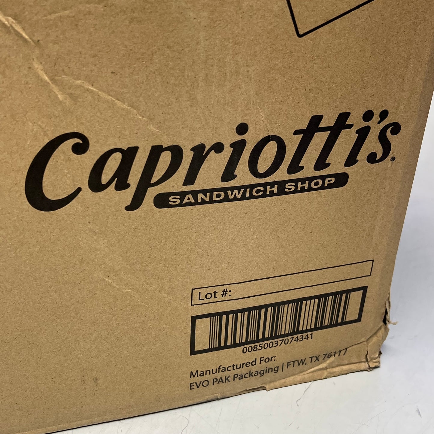 ZA@ CAPRIOTTI'S (6000 PACK) Restaurant Logo Napkins 12"x13" Natural NK1213NCAP