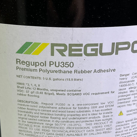 REGUPOL Premium Polyurethane Rubber Flooring Adhesive Made In USA 5 Gal PU350