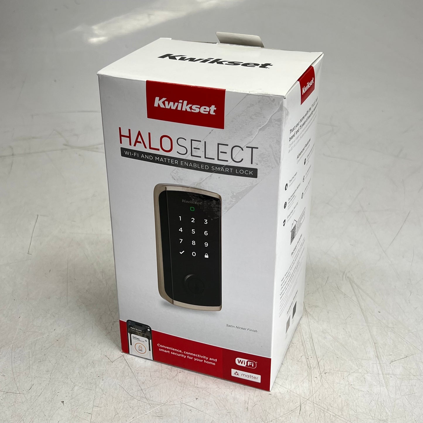 KWIKSET Halo Wifi + Matter Smart Home Compatible Satin Nickel 99800-001