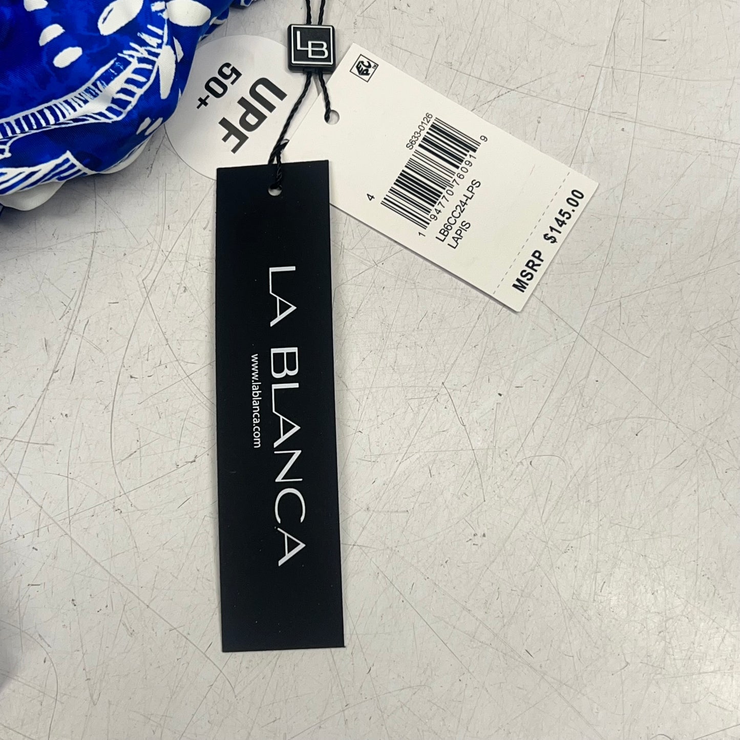 LA BLANCA Lingerie One Piece Swimsuit Women's Sz 4 Botanical Brocade Lapis