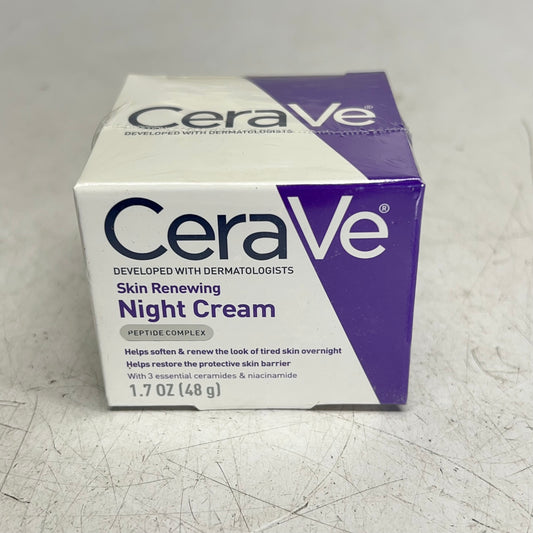 CERAVE Skin Renewing Night Cream Peptide Complex All Skin Types 1.7oz White BB 08/27