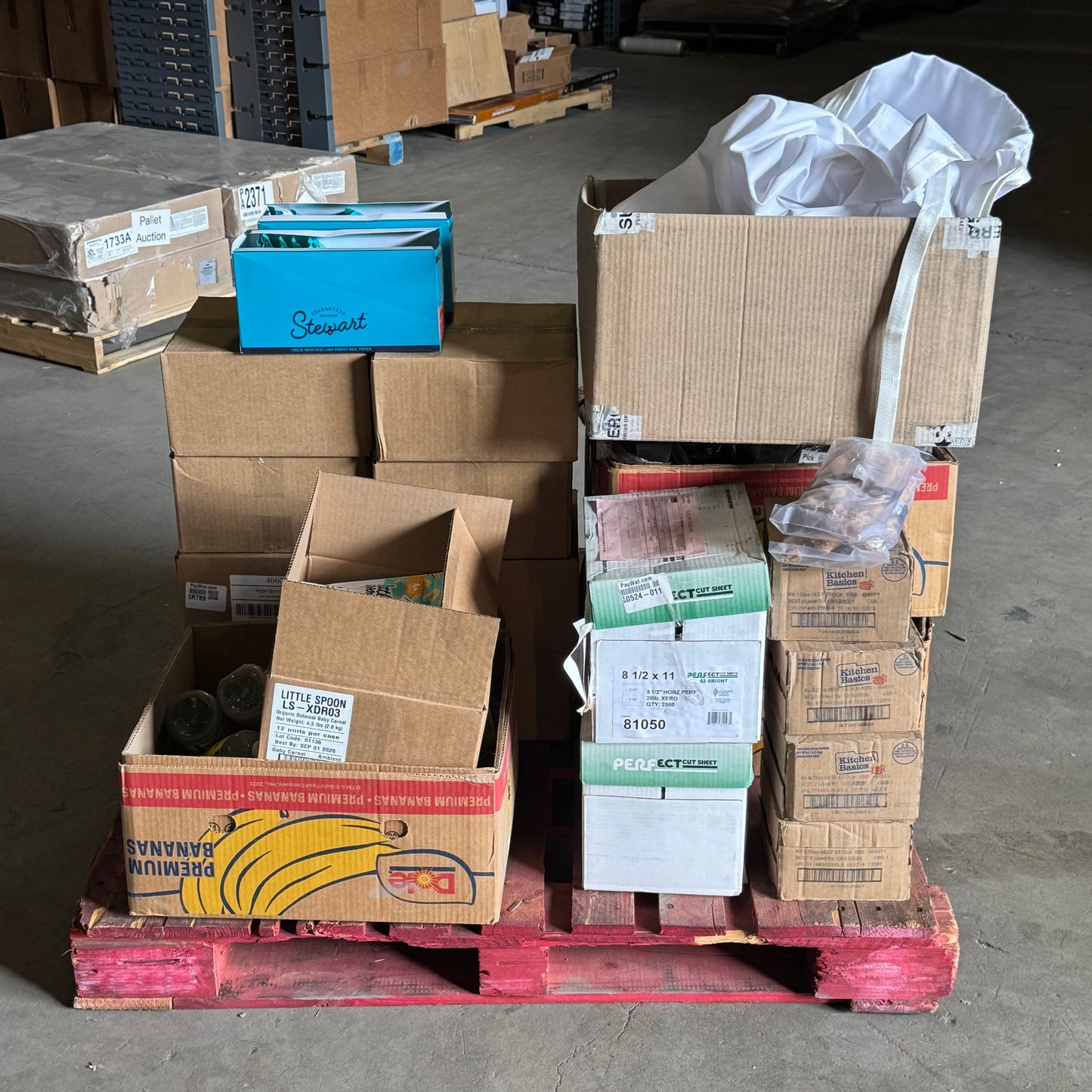 ZA@ Pallet of MIXED Dog Food, Stain Remover & Cleaner, Beef Stock, Visor Cap, Etc... (AS-IS)