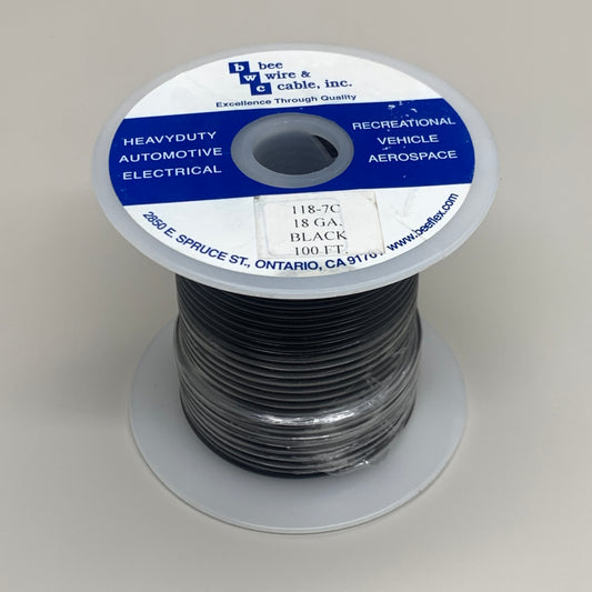 BEE WIRE & CABLE INC. 100' Heavy Duty Black Cable 118-7C