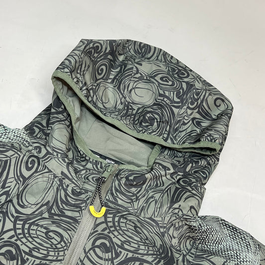BMW Waterproof Lightweight Active Jacket Full Zip Mens Sz M Olive Scribble Print