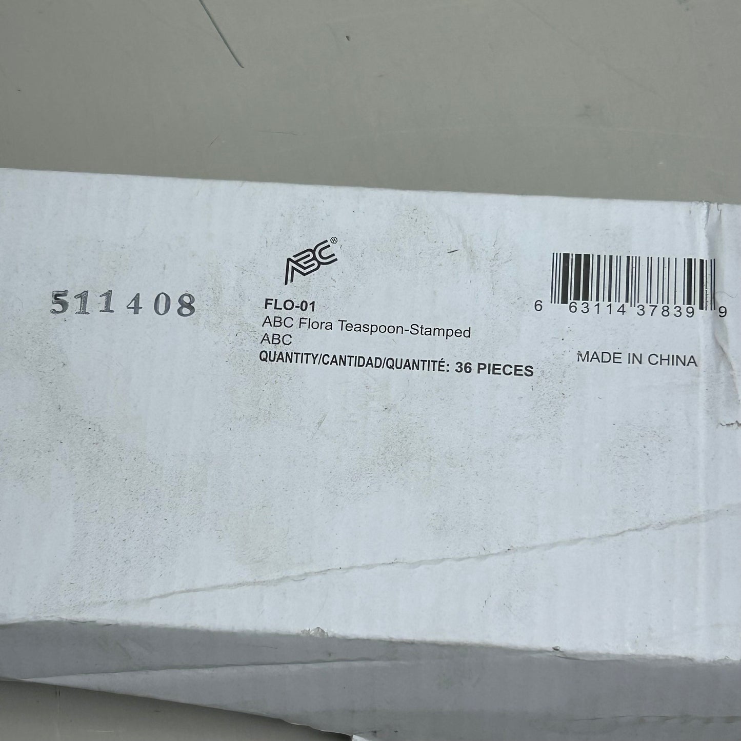 ABC (36 Pack) Stainless Steel Flora Stamped-Teaspoons FLO-01 (New Other-Distressed Packaging)