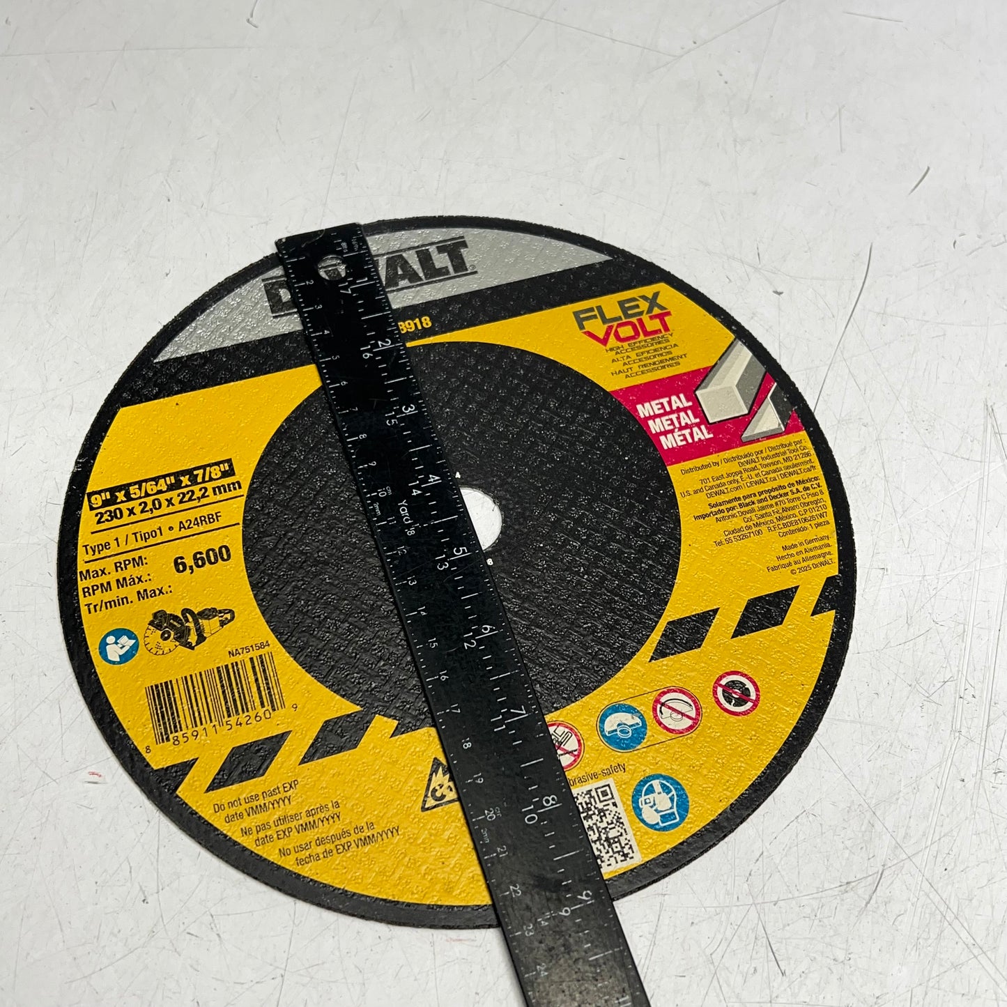 DEWALT (2 PACK) Abrasive Cut-off Wheel 60 Grit 9" Dia X 5/64" THK DWAFV8918