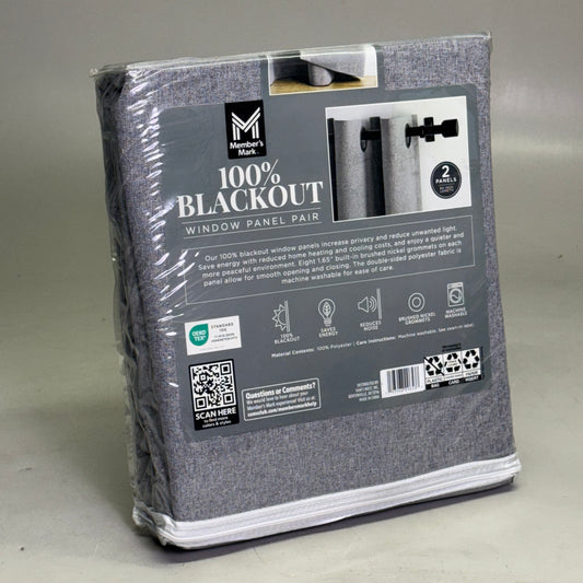 MEMBER'S MARK Window Panel Pair 100" W x 84" L, Dark Grey