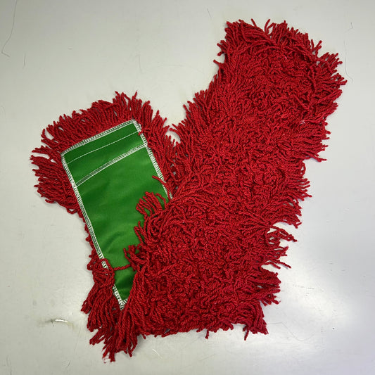 SHENZHEN (2 PACK) Synthetic Cotton Long Mop Head 37" X 6" Red/Green DP0018