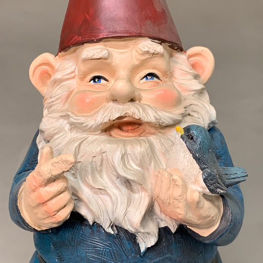 ALPINE Garden Gnome Holding Bird Home & Garden Accents WAC406 (New)